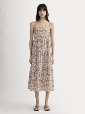 The Gauze Tiered Dress | Natural / Rose Dusk Floral