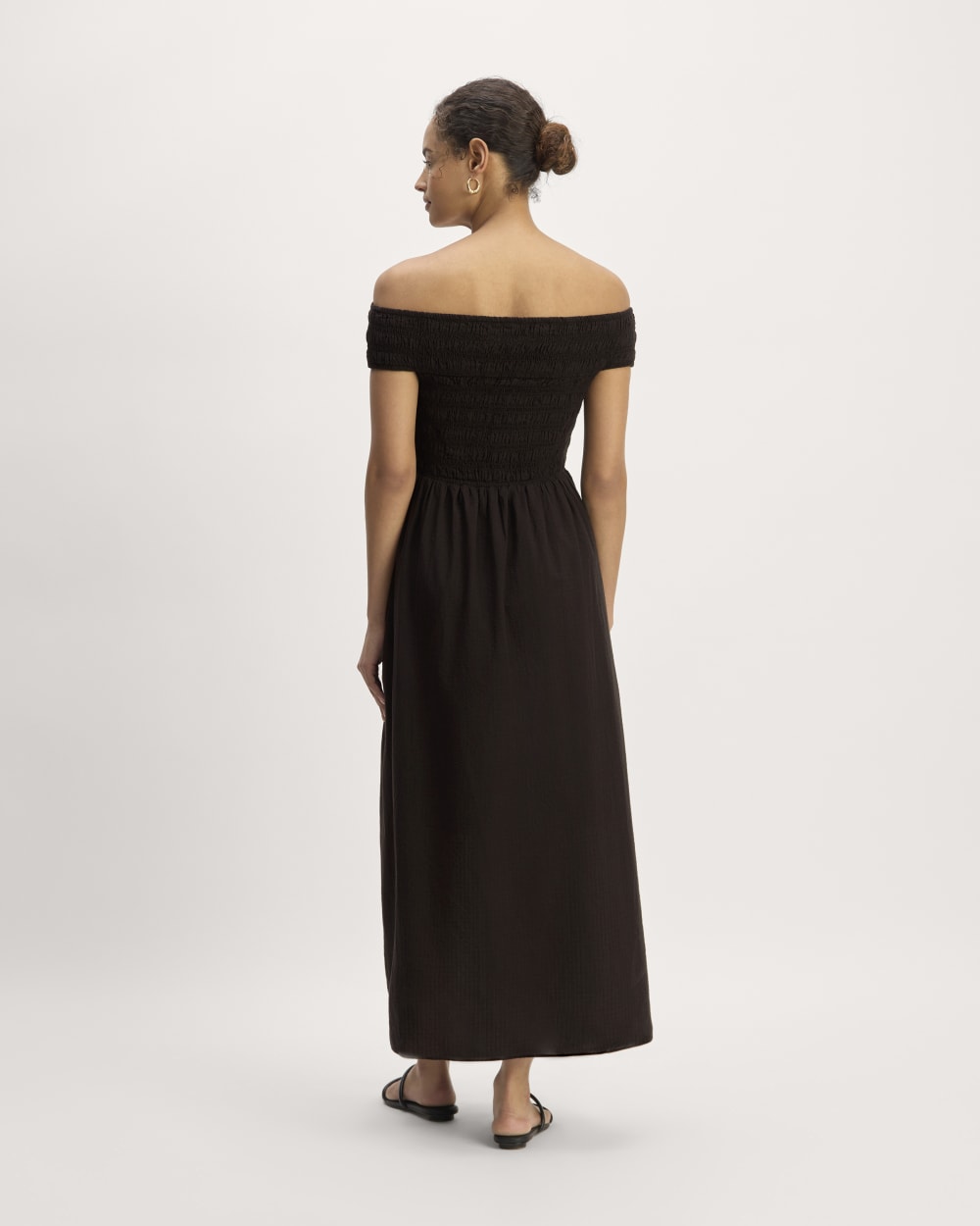 The Gauze Off-the-Shoulder Dress | Black - Image 6
