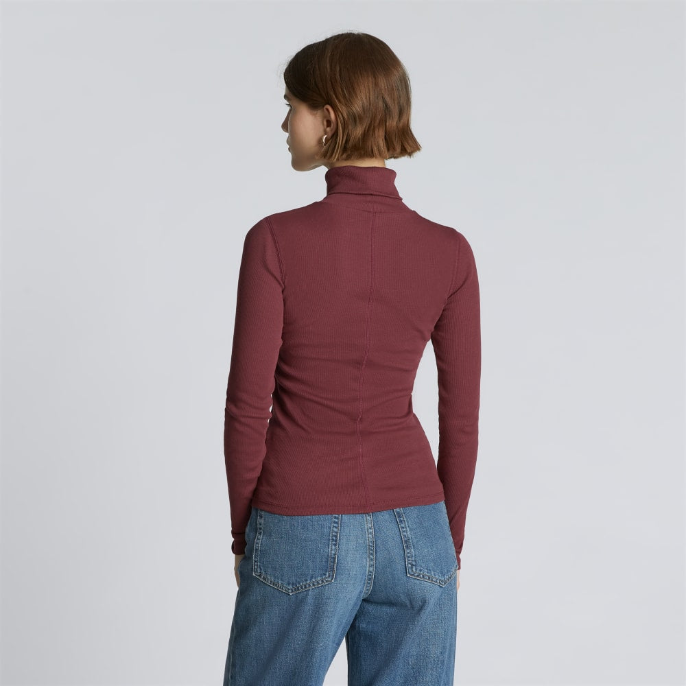 The Luxe Micro-Rib Turtleneck | Brandy - Image 3