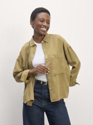 The Boxy Overshirt in Buttersoft | Fennel Seed
