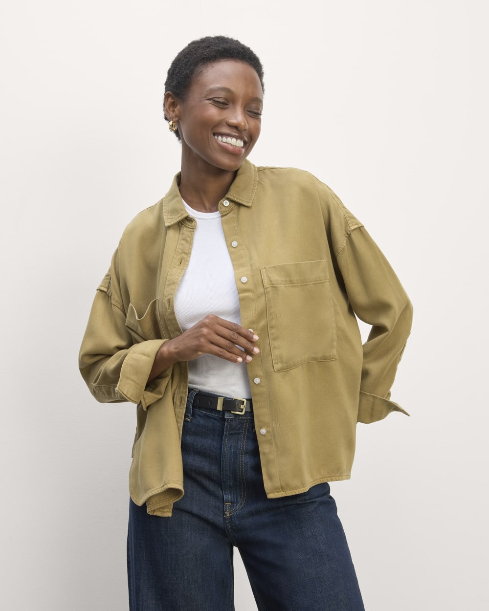 The Boxy Overshirt in Buttersoft | Fennel Seed