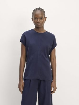 The Drape Top in Butterlite | Navy