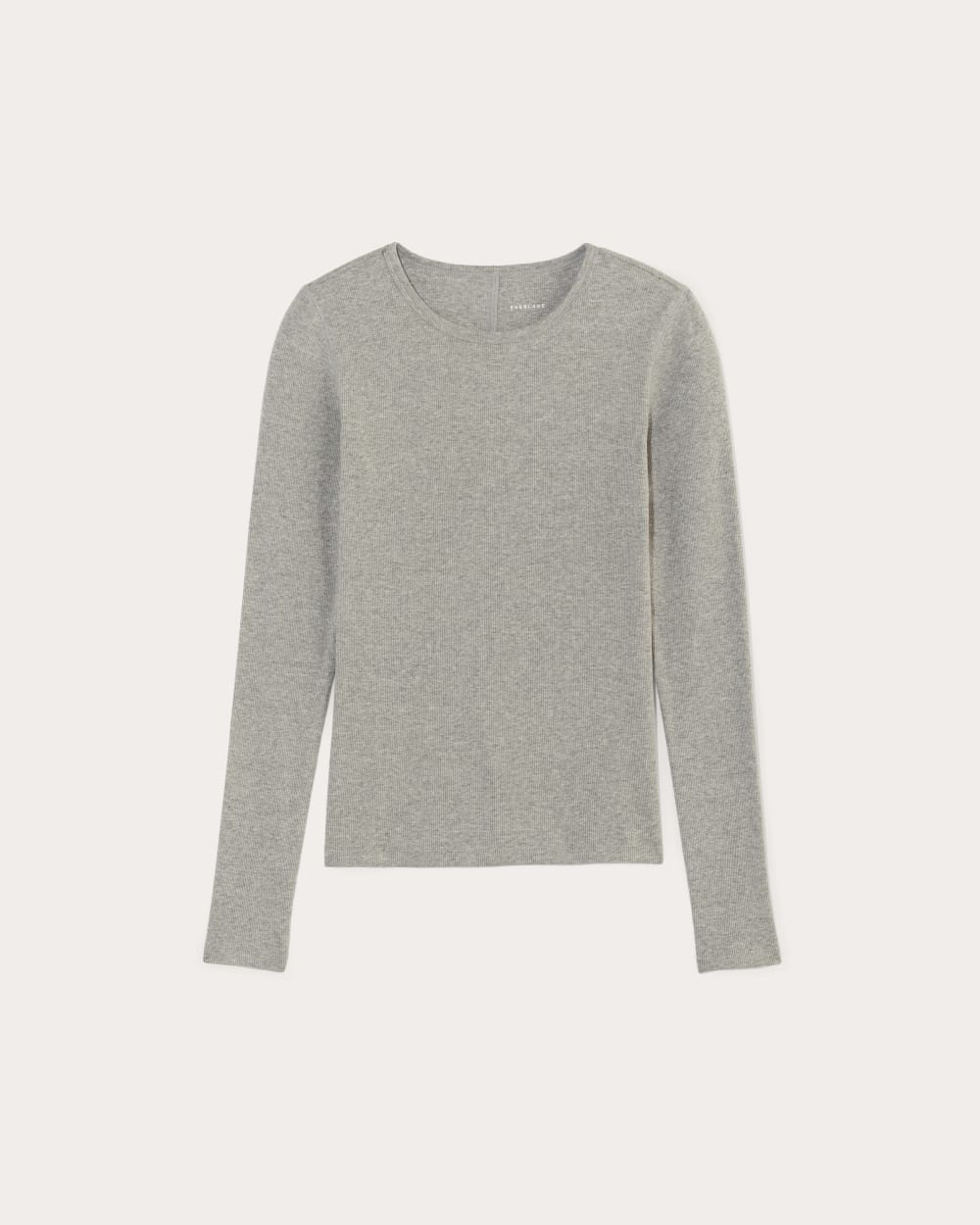 The Luxe Rib Long-Sleeve Crew | Washed Heathered Grey - Image 2