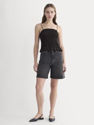 The Long A-Line Denim Short | Night