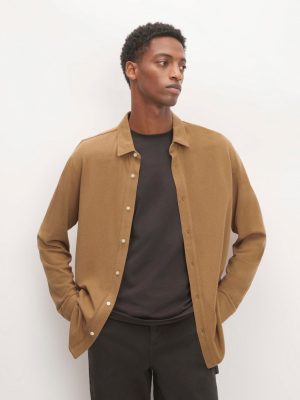 The Long-Sleeve Pique Shirt | Toasted Coconut