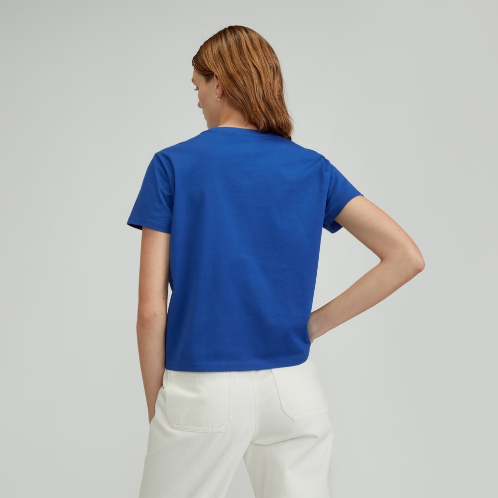 The Box-Cut Tee in Essential Cotton | Mazarine Blue | No Pocket - Image 4