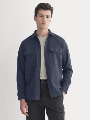 The Heavyweight Overshirt | Uniform | Heather Rich Navy