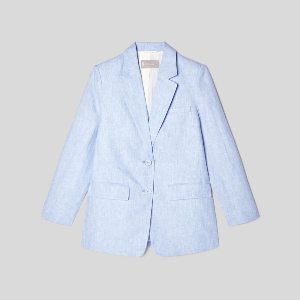 The Oversized Blazer in Linen | Light Blue - Image 2