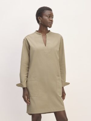 The Long-Sleeve Utility Mini Dress | Trench Coat Khaki