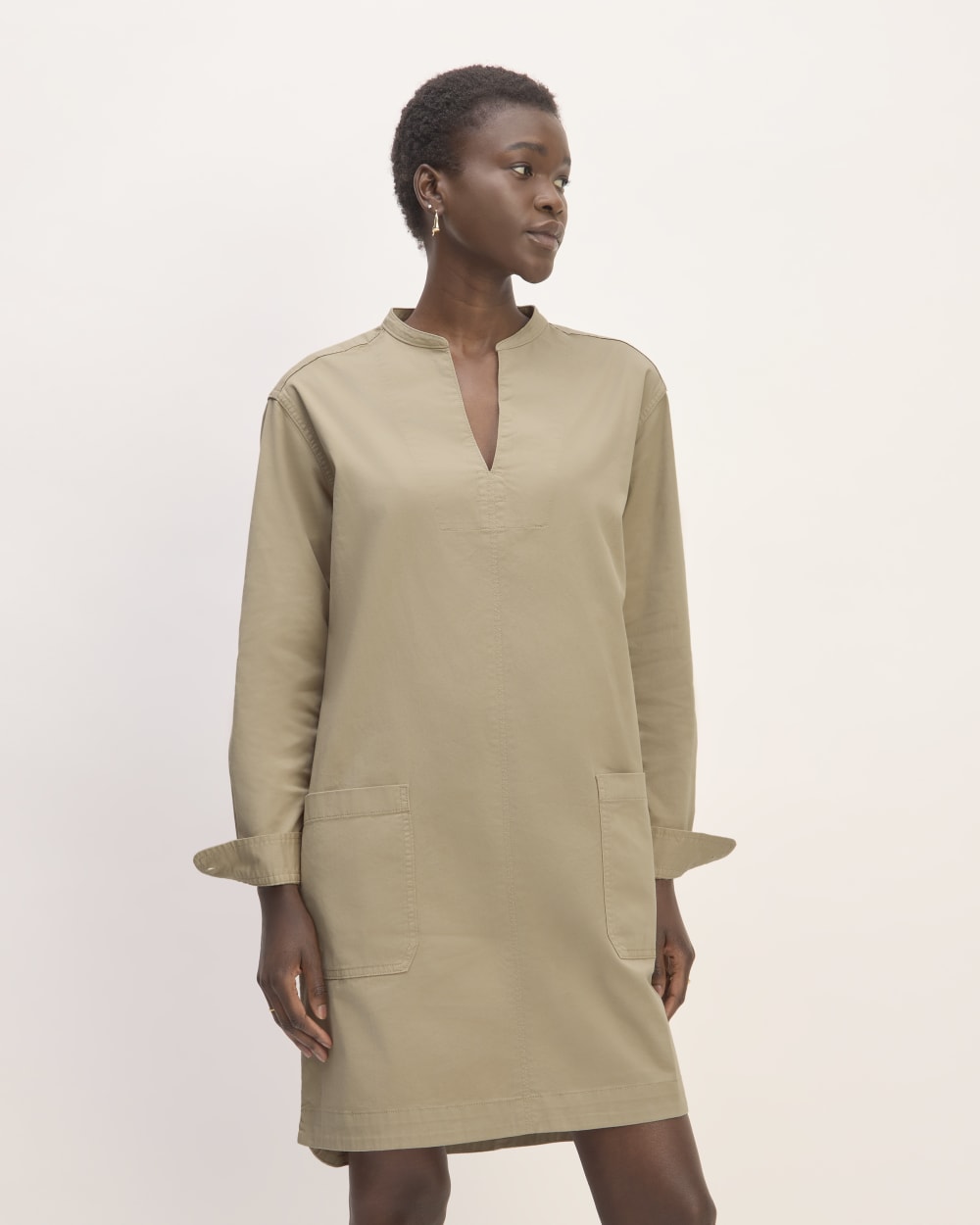 The Long-Sleeve Utility Mini Dress | Trench Coat Khaki