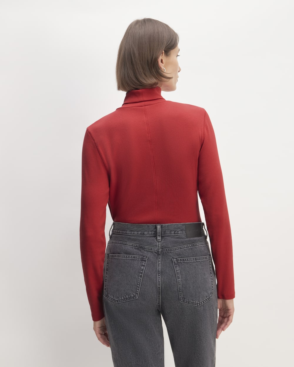 The Luxe Rib Turtleneck | Haute Red - Image 4