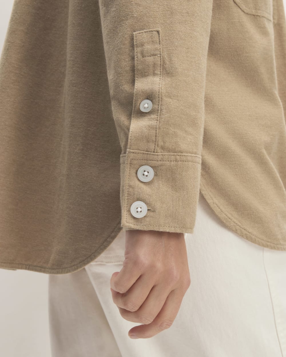 The Classic Cotton Flannel Shirt | Heathered Dark Khaki - Image 5