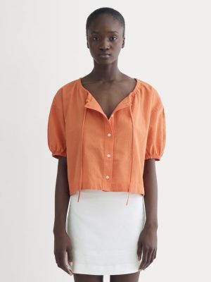 The Gauze Button-Up | Soft Orange