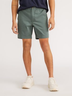 The Pull-On Performance Chino Short | Green Balsam