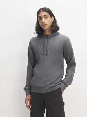 The Waffle-Knit Hoodie | Heathered Charcoal