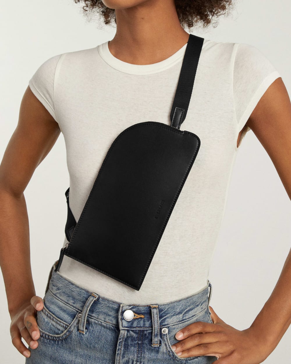 The Cactus Leather Sling Bag | Black - Image 4