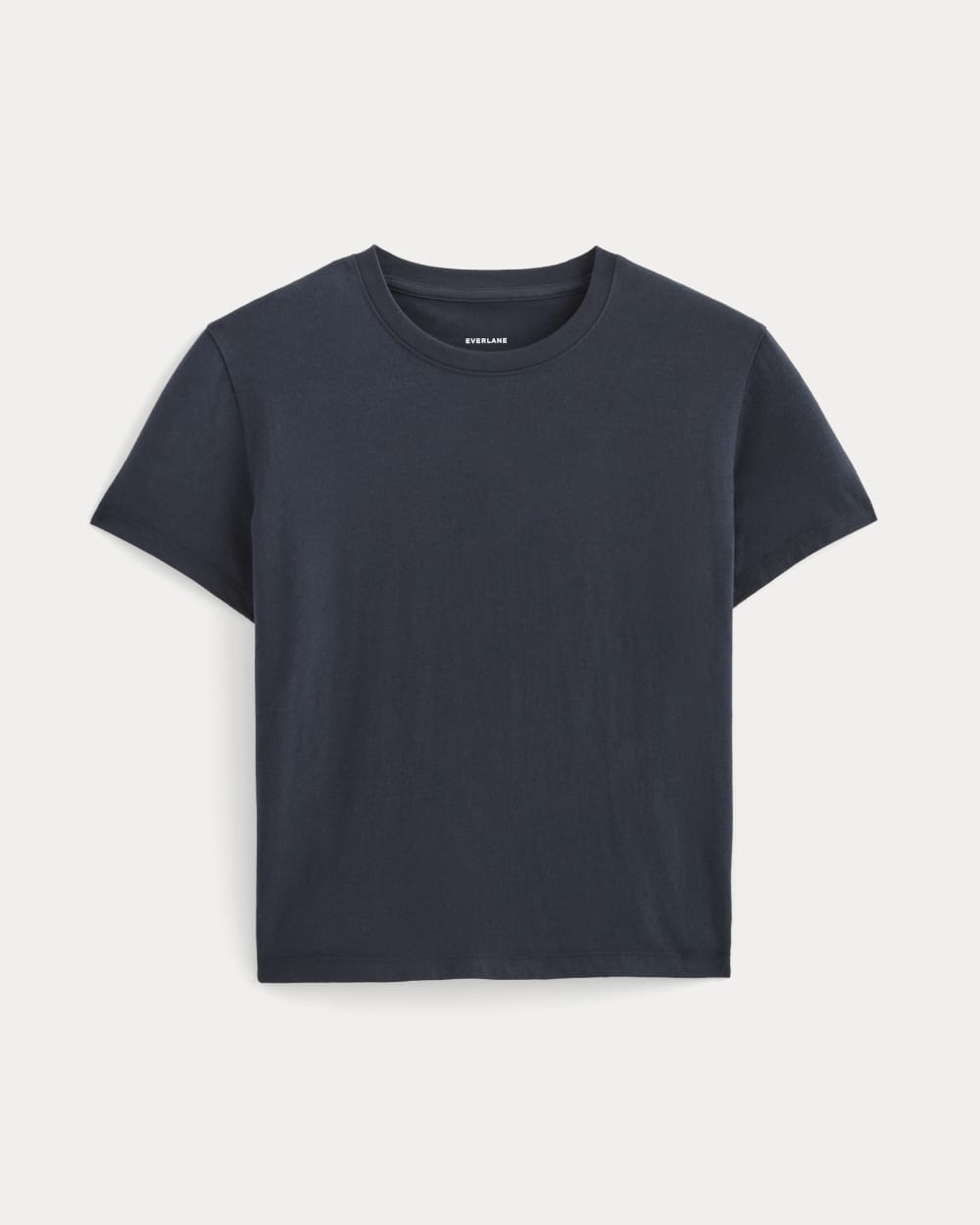 The Box-Cut Tee in Essential Cotton | Navy | No Pocket - Image 2