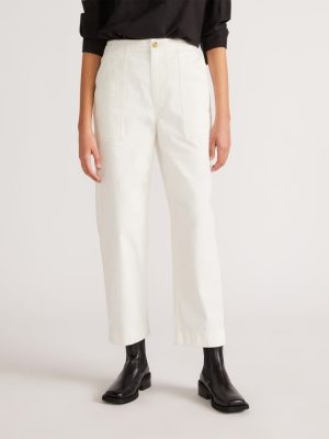 The Organic Cotton Herringbone Pant | Bone