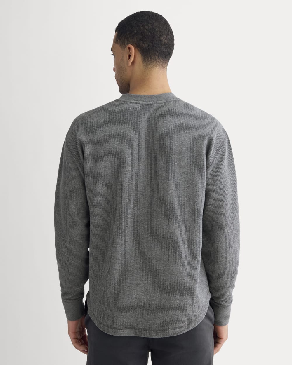 Thermal Henley in Cozy Waffle | Heathered Charcoal - Image 5