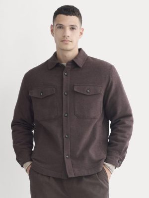 Heavyweight Waffle Twill Overshirt | Heather Earth Brown