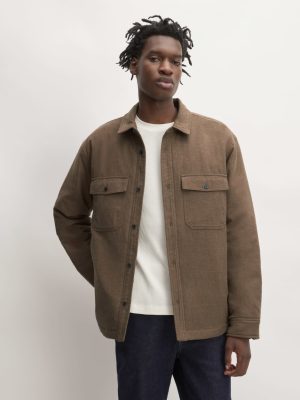 The Flannel Filled Shirt Jacket | Heathered Cocoa Brown