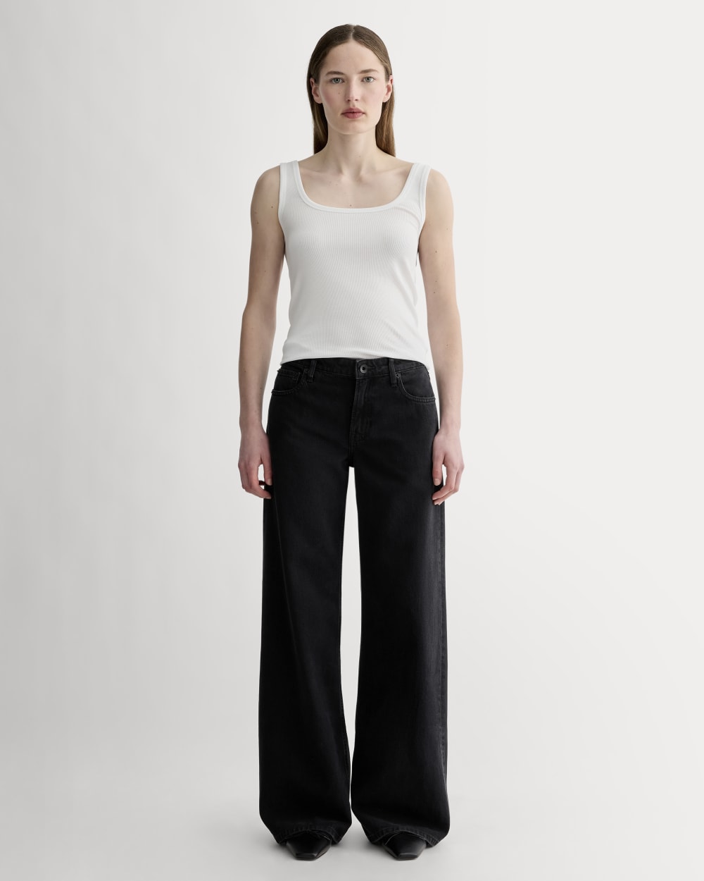 The Luxe Rib Square-Neck Tank | White - Image 3