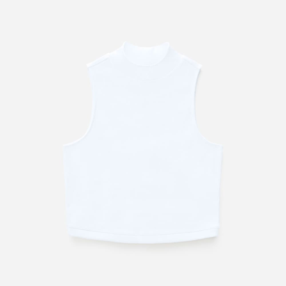 The Ribbed Mockneck Tank | White - Image 2