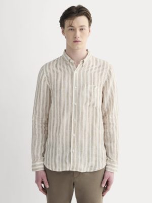 The Classic Shirt in Linen | Bone / Toasted Coconut