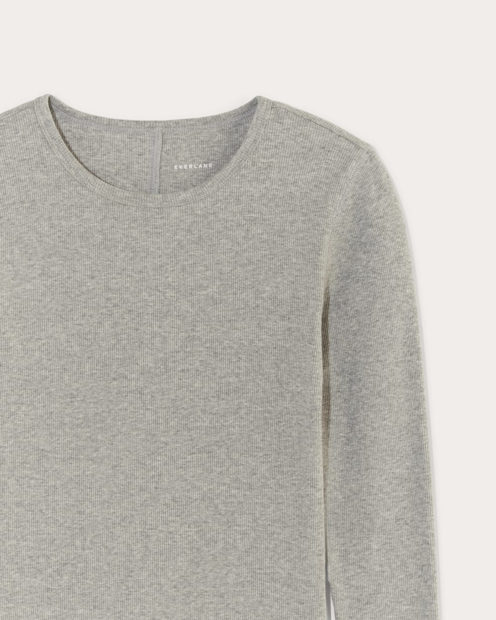 The Luxe Rib Long-Sleeve Crew | Washed Heathered Grey - Image 5
