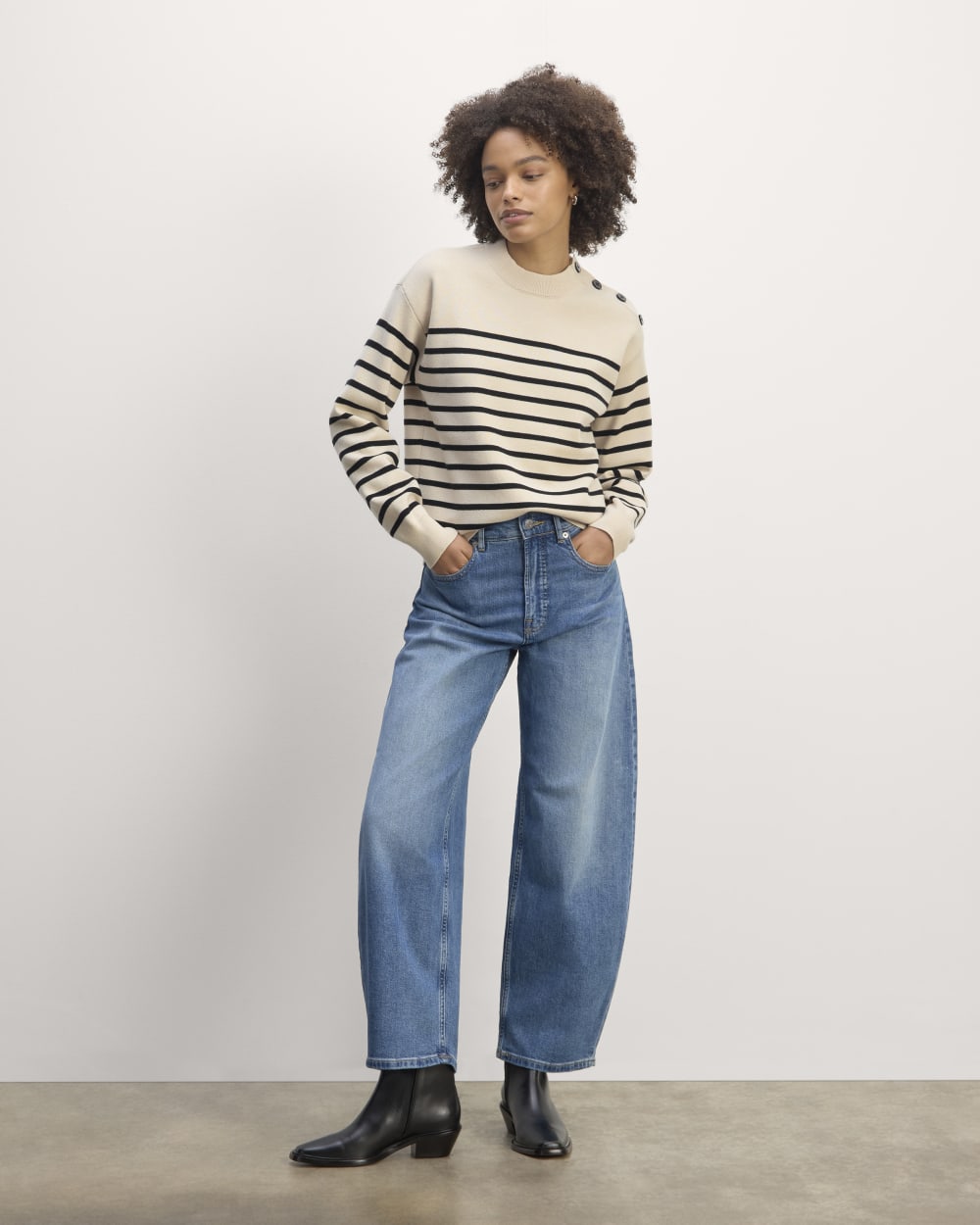 The Mariner Crew Sweater | Canvas / Black - Image 3