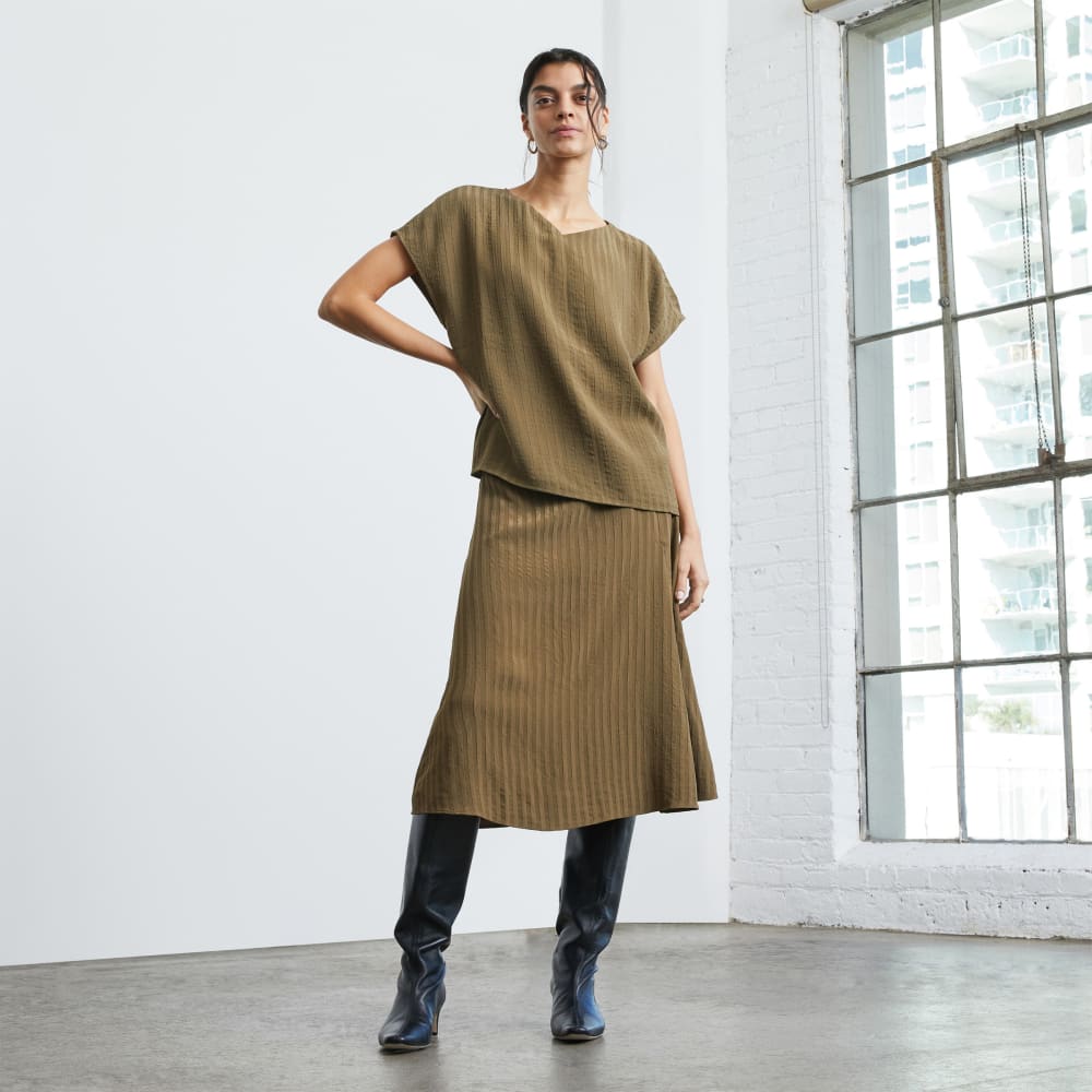 The City Stripe Midi Skirt | Beech - Image 5