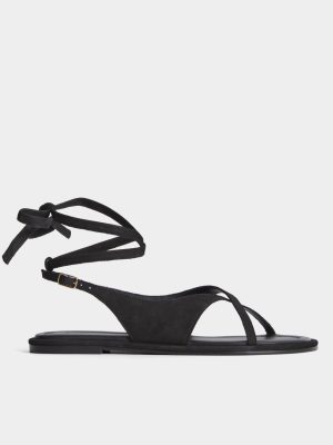 The Leather Crisscross Sandal | Black