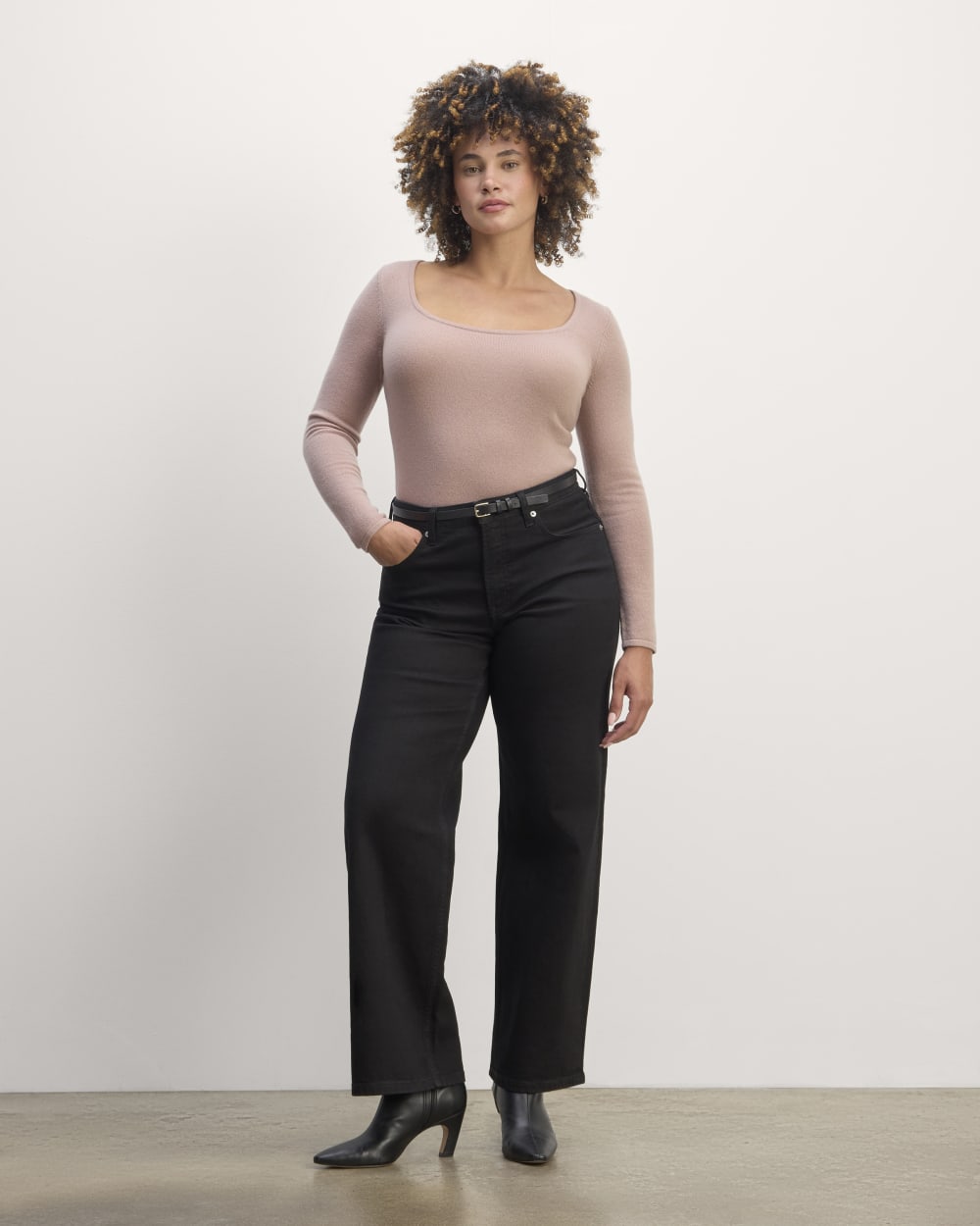 The Square Neck in Cashmere | Dusty Rose - Image 2