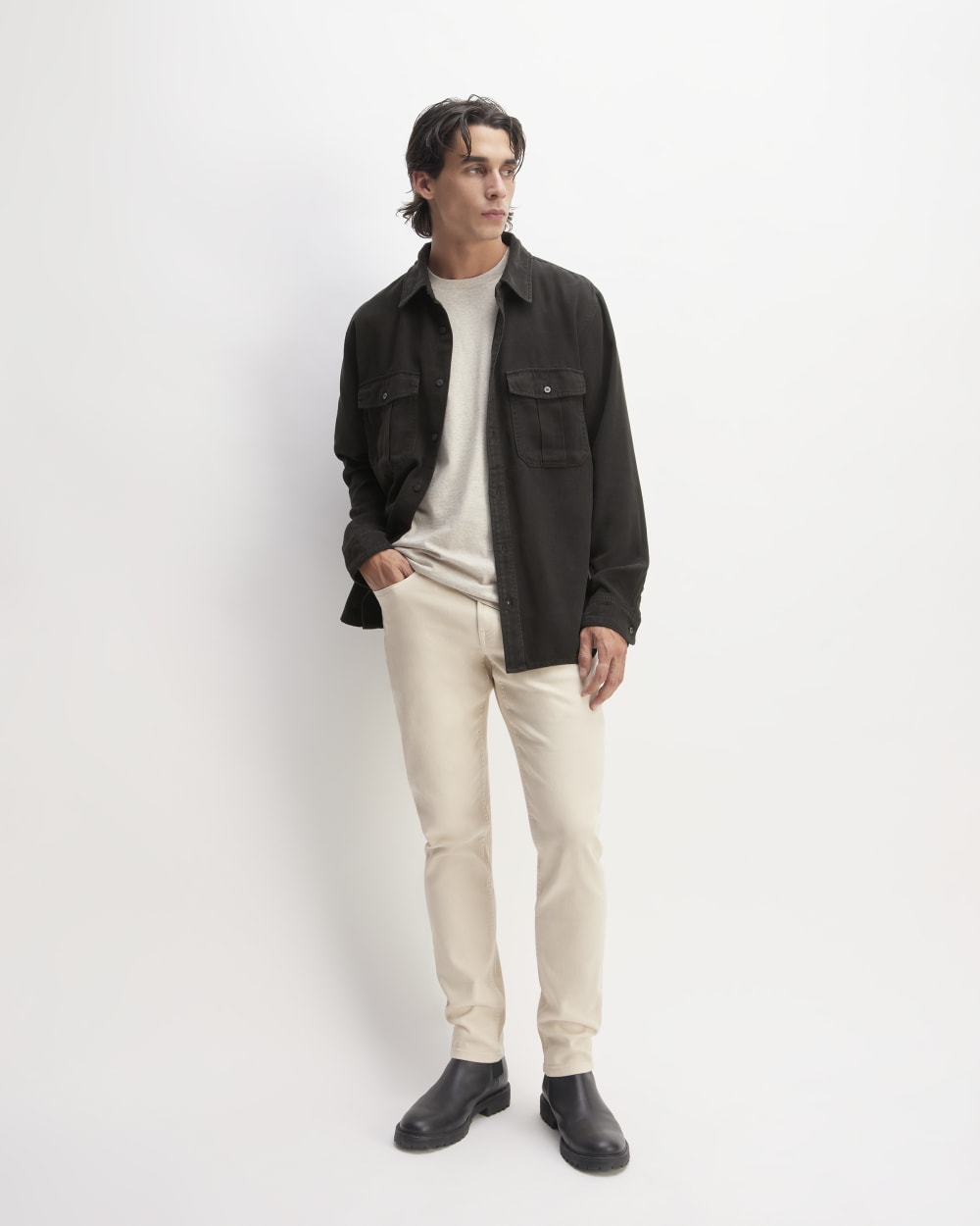 The Utility Shirt Jacket in Buttersoft | Black - Image 3