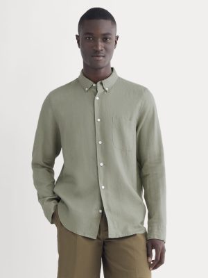 The Classic Shirt in Linen | Sage Green
