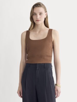 The Square Tank in Stretch Linen | Cedarwood
