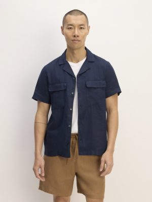 The Resort Shirt in Linen | Navy