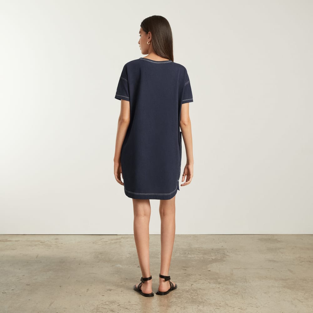 The Oversized Mariner Dress | Navy / White - Image 3