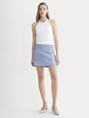The Mini Skirt in Stretch Linen | Chambray