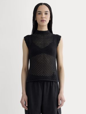 The Lace Knit Tank | Black