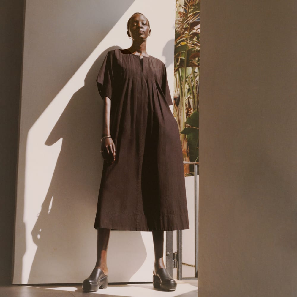 The Poplin Caftan Dress | Black - Image 7