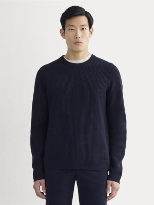 The Fisherman Crew in Wool Cashmere | Navy