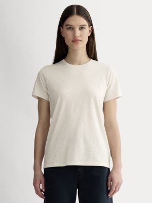 The Slim Crew in Essential Cotton | Heathered Oat