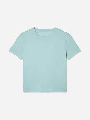 The Box-Cut Tee in Essential Cotton | Ice Blue | No Pocket