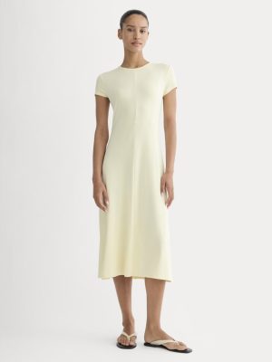 Midi Tee Dress in Butterknit | Light Yellow