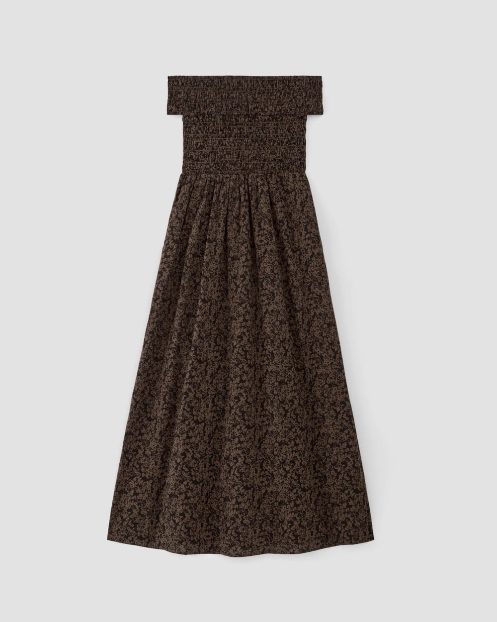 The Gauze Off-the-Shoulder Dress | Black / Cocoa Small Floral - Image 2