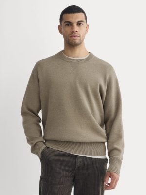 Luxe Merino Double-Knit Sweater | Taupe Melange