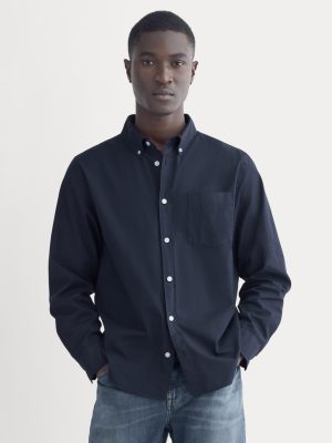 Washed Poplin Shirt | Navy