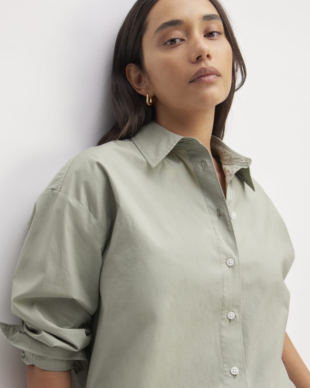 The Supima® Cotton Boyfriend Shirt | Sage Green - Image 4