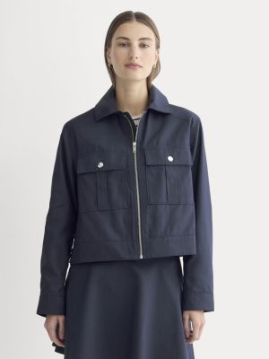 The Cropped Utility Jacket | Navy